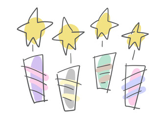手書き風星のろうそくイラスト