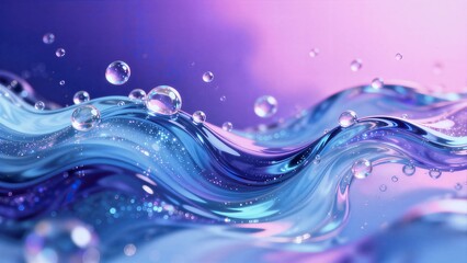 3D Water Wave with Bubbles