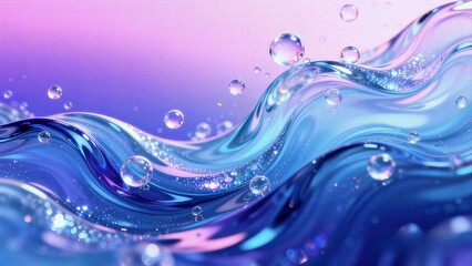 3D Water Wave with Bubbles