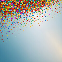 Minimal abstract background with colorful particle corner