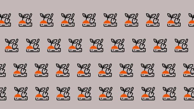 Cute Cartoon Plant Pattern Seamless Background.