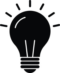 Black and White Light bulb Idea Icon