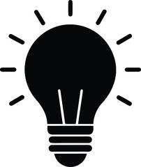 Black and White Light bulb Idea Icon