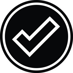Black and White Check mark Circle Icon