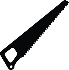 Black and White Hand Saw Icon