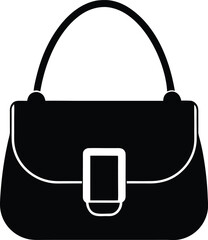 Black and White Handbag Icon
