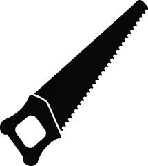 Black and White Hand Saw Icon