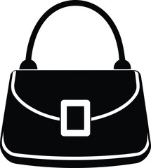 Black and White Handbag Icon