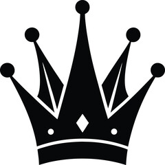 Stylized Black and White Crown Icon