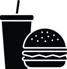 Fast Food Burger and Drink Combo Icon