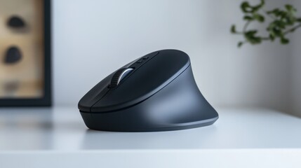 Ergonomic Vertical Mouse Displayed in a Matte Black Finish