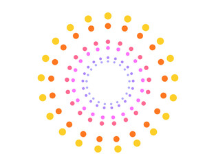 カラフルな打ち上げ花火　ドット
