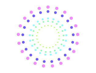 カラフルな打ち上げ花火　ドット