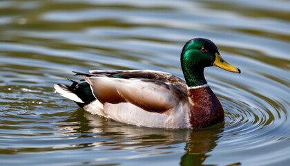 Obraz premium A duck swimming in water.