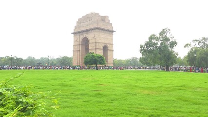 India Gate Night Illumination in Tricolor Lights