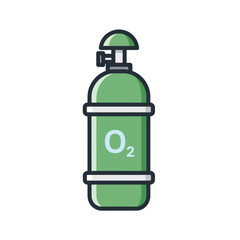 Green Oxygen Tank Medical Equipment Healthcare Resource