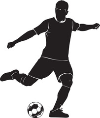 Silhouette of a Soccer Player Kicking a Ball, Athletic Motion Illustration for Football Sports Branding , Generative Ai