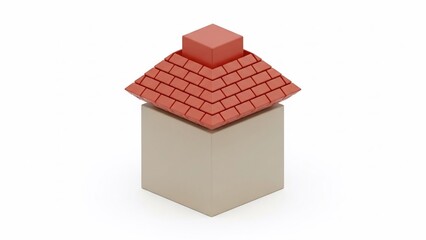 3D Render of Small House Model.