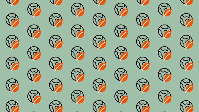Seamless Pattern of Sushi Rolls on a Light Green Background.