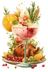 Rectangular frame made of fresh green leaves and lush foliage on transparent background
