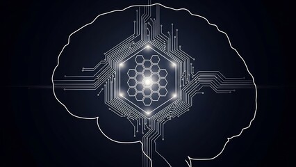 Artificial Intelligence Brain Circuit Board Technology.