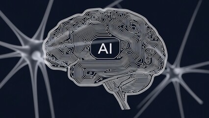 Artificial Intelligence Brain Concept with Neural Network.