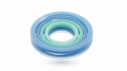 Blue and Green Glass Ring Isolated.