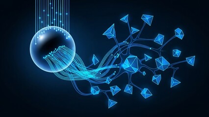 Blue Digital Data Stream and Arrows.