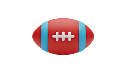 3D American Football Icon on transparent background