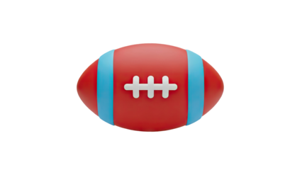 3D American Football Icon on transparent background