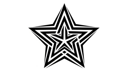 Obraz premium Intricate black and white star design.