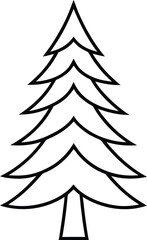 Obraz premium Minimalist Pine Tree Line Art Vector