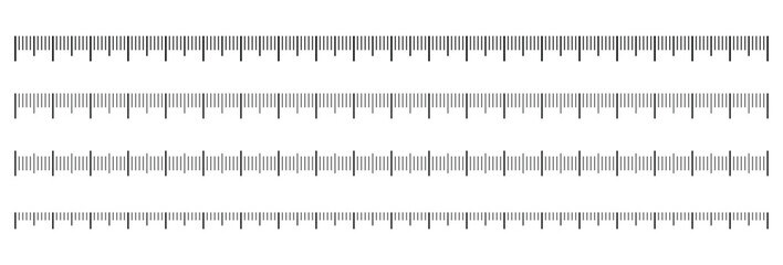 Set of measurement scale markup with centimeters for rulers or Size indicators measuring tool vector illustration