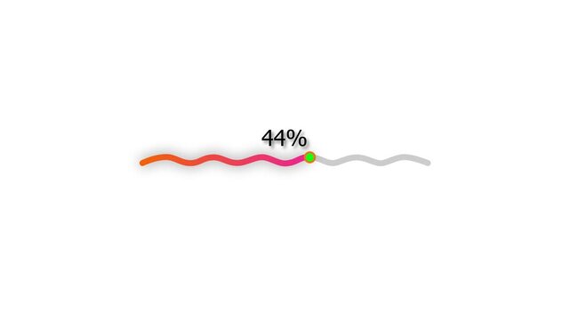 Loading bar processing animation from 0% to 76% with 76 percent progress indicator, modern UI design concept. 4K Video.