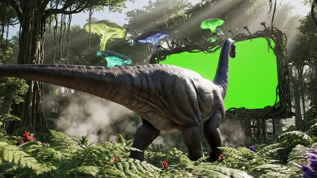 Dinosaurs_Ambient subsurface jungle illumination scene 2 with subsurface jungle illumination effect dinosaurs_ambient style featuring