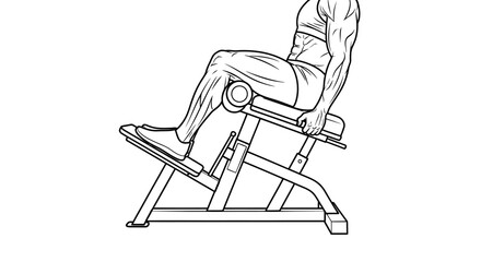 Man Exercising on Leg Press Machine.