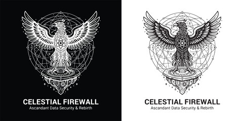 Celestial Firewall Ascandant Data Security Phoenix and Atom Logo
