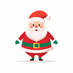 A cheerful cartoon Santa Claus standing in a festive holiday pose