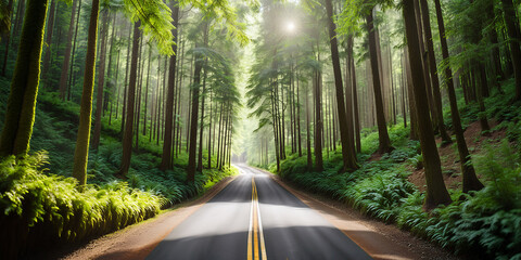 [Seasonal Event Icons] Forest Road Landscape 森林の道風景