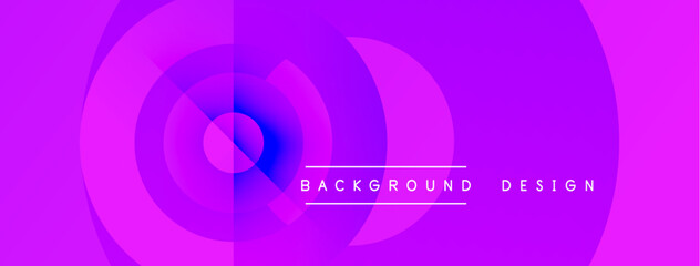 Abstract purple concentric circles create dynamic visual effect. Text reads background design below central point. Modern, vibrant composition.