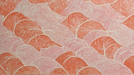Pale Peach Canvas with Geometric Spirals in Pastel Coral Abstract Pattern Background