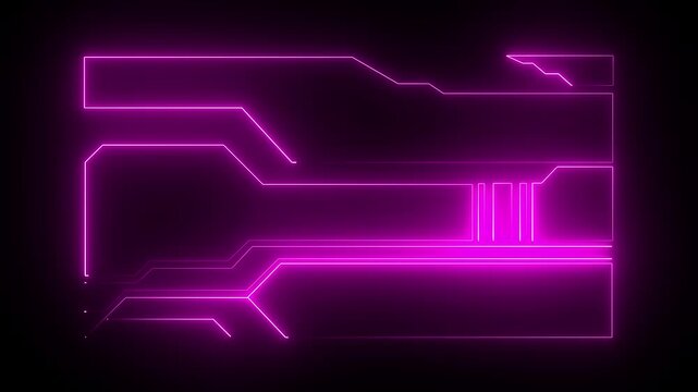 Digital neon HUD futuristic background. Future technology interface data sci-fi display screen. Digital hud graphic for information call box bars, Technology HUD template. Frame HUD element