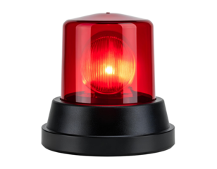 Minimal Emergency Siren with Stylized Light Rays, Modern Alert Icon, 3D Illustration. PNG Format.