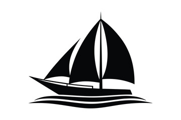 Sailboat silhouette on white background