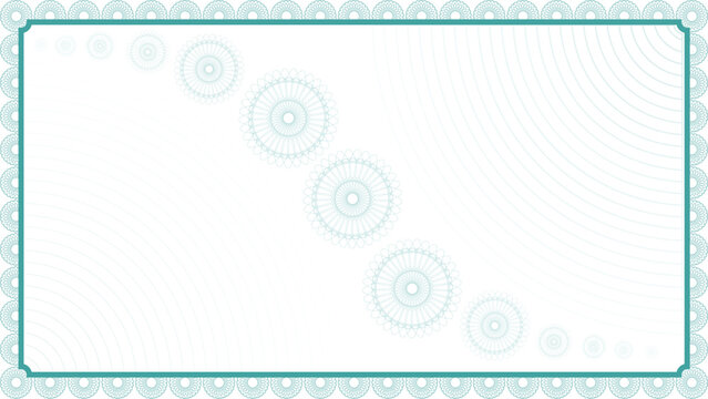 Guilloche background for certificate diploma document border frame voucher ticket or award design