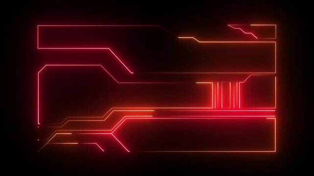 Digital neon HUD futuristic background. Future technology interface data sci-fi display screen. Digital hud graphic for information call box bars, Technology HUD template. Frame HUD element