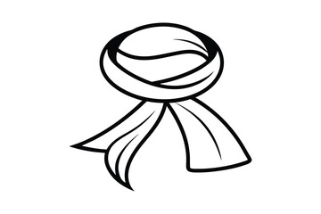 Scarf line art silhouette on white background