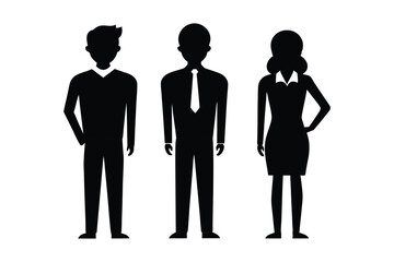 Group of business people silhouette on white background
