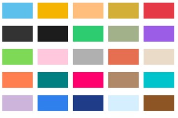 grid of 25 color swatches shades, vibrant rectangular palette for design and color comparison