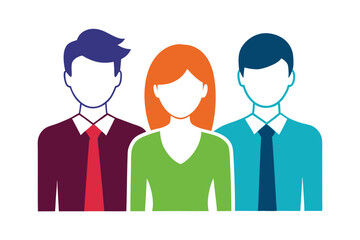 RLLeadership and business team silhouette isolated on white background